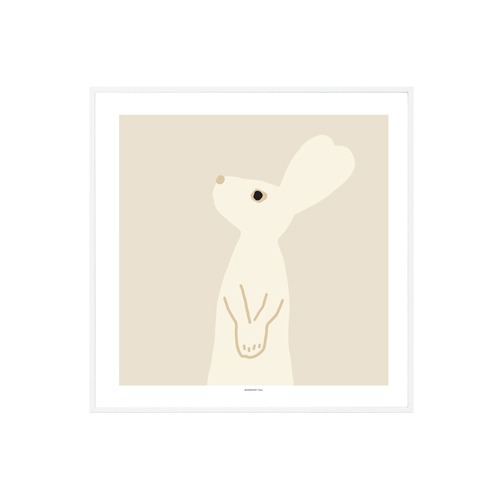 웜그레이테일 포스터 Heart Rabbit Square 4size Beige