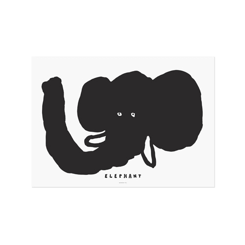 웜그레이테일 포스터 Big Face Elephant 4size