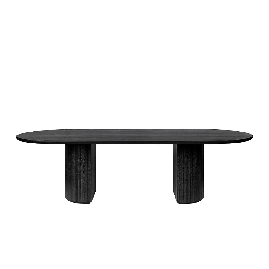 구비 문 다이닝 테이블 Moon Dining Table Elliptical 258 x 101, Brown / Black Stained Oak