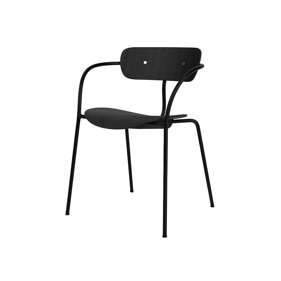 앤트레디션 파빌리온 암체어 AV2 Pavilion Arm Chair AV2 Black / Black Lacquered Oak / Chrome Fitting