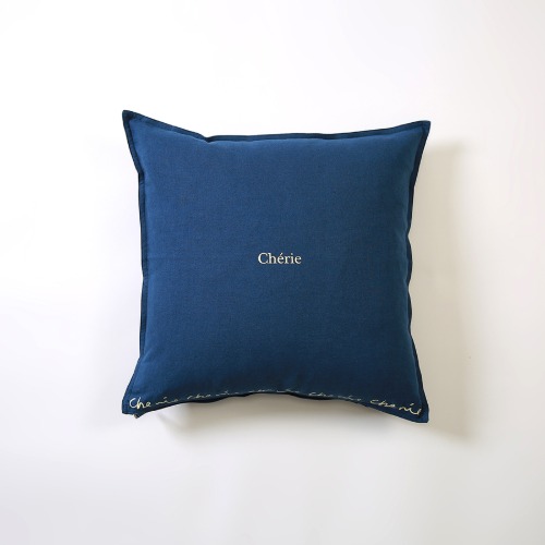 호텔파리칠 리넨 쿠션 커버 Relaxed Cotton-Linen Cushion Cover  Marine