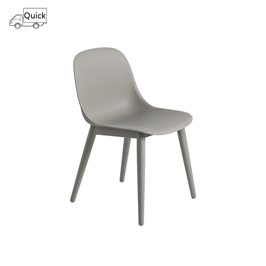 무토 화이버 사이드 체어 Fiber Side Chair Wood Base Grey/Grey