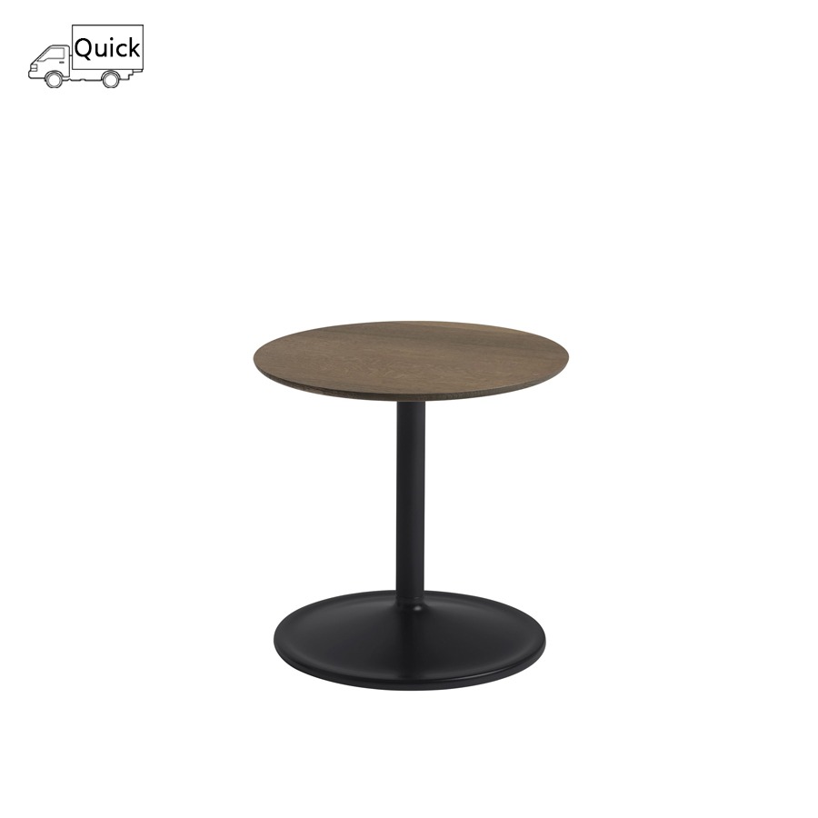 무토 소프트 사이드 테이블 Soft Side Table Round H40 Soild Smoked Oak / Black