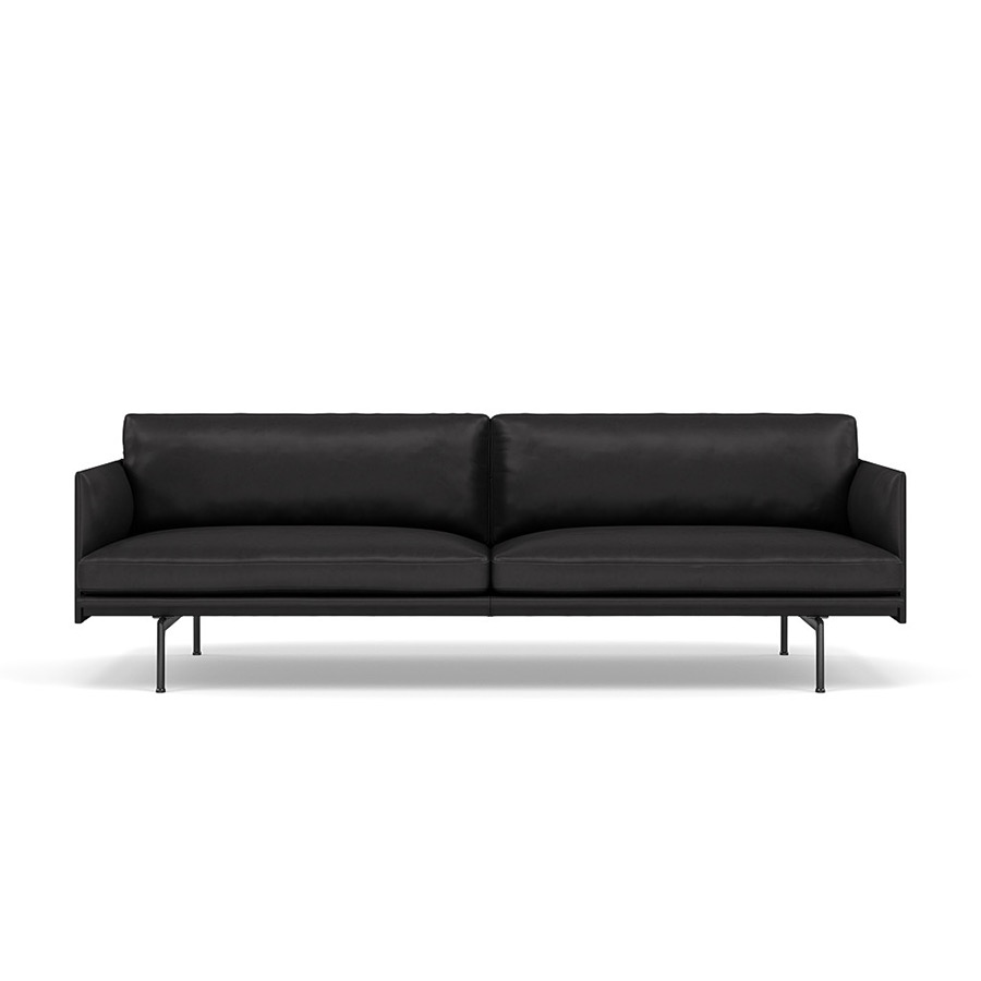 무토 아웃라인 소파 Outline Sofa 3Seater Black Base / Refine Leather Black
