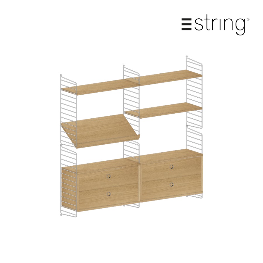 String System shelf 2 White / Oak