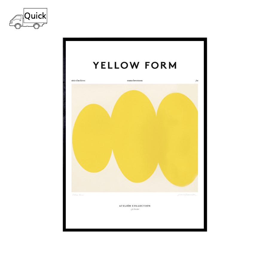 Emma Lawernson Yellow Form Black Aluminum Frame, 300 x 400