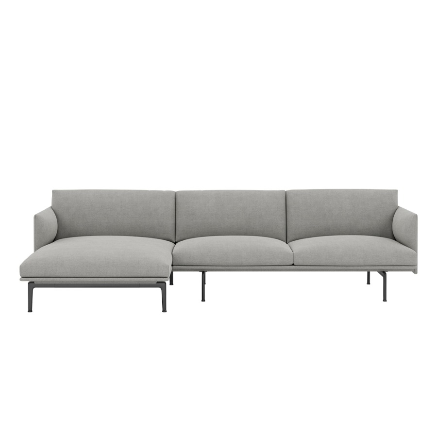 무토 아웃라인 소파 Outline Sofa Chaise Lounge - Left Black/Fiord 151
