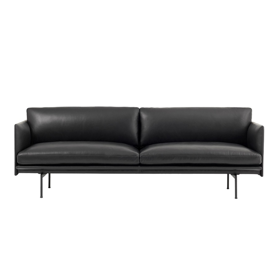 무토 아웃라인 소파 Outline Sofa 3seater Black/Refine Leather Black