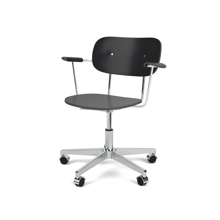 오도 코펜하겐 코 테스크 체어 암레스트 Co task Chair w Armrest Aluminium / Black Oak