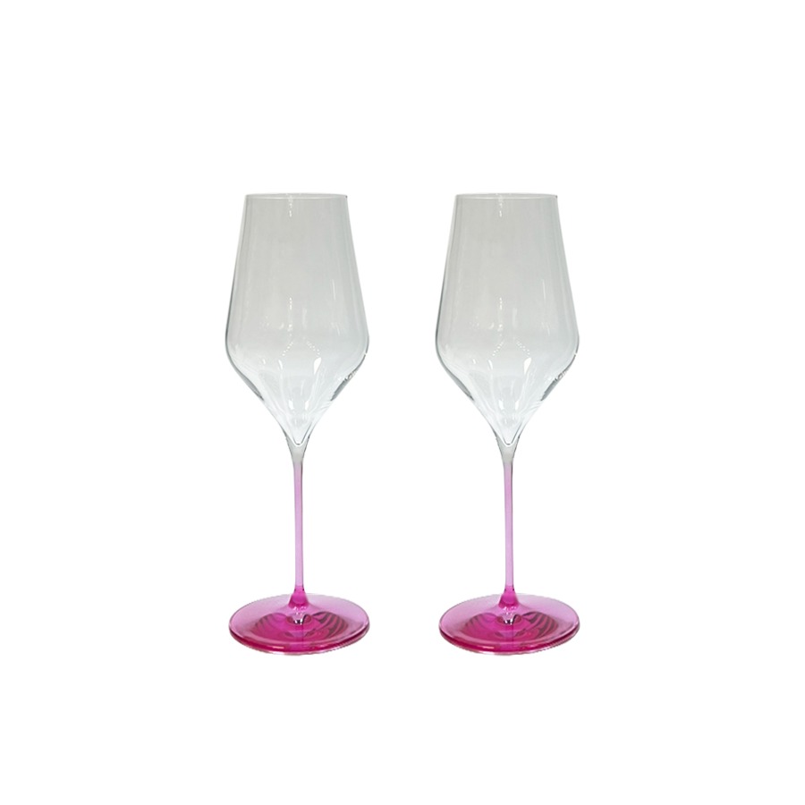 플라워베리 블랑 와인 글라스 Blanc Wine Glass Medium Pink