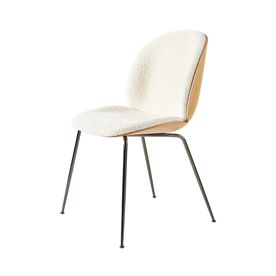 구비 비틀 다이닝 체어 Beetle Dining Chair Front Upholstered Black Chrome/Oak/Karakorum001