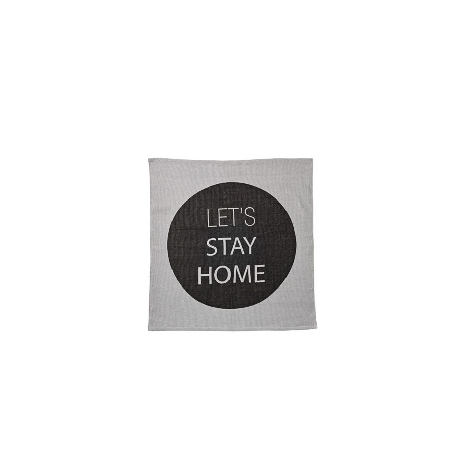 블루밍빌 Rug w/print Let´s Stay Home Black Grey