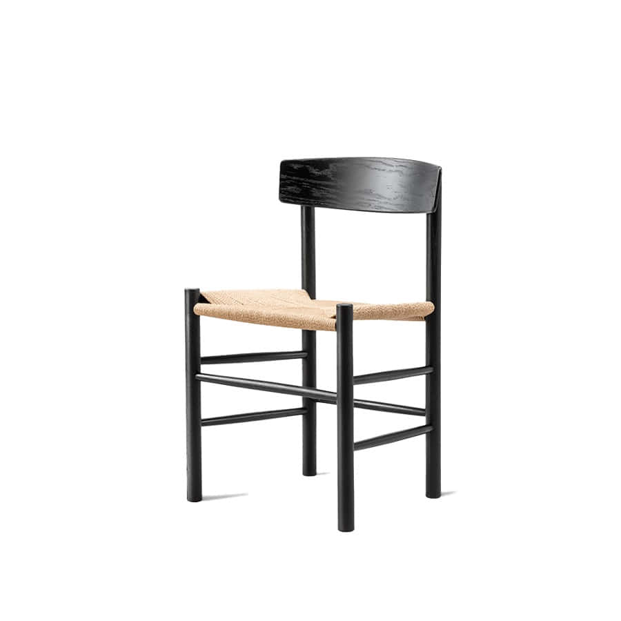 프레데리시아 J39 다이닝 체어 J39 Dining Chair Beech Black/Natural Paper Cord