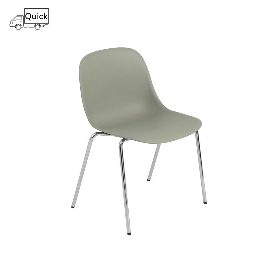 무토 화이버 사이드 체어 A베이스 Fiber Side Chair A-Base Chrome/Dusty Green