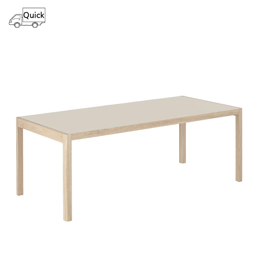 무토 워크샵 테이블  Workshop Table 200 Warm Grey Linoleum/Oak