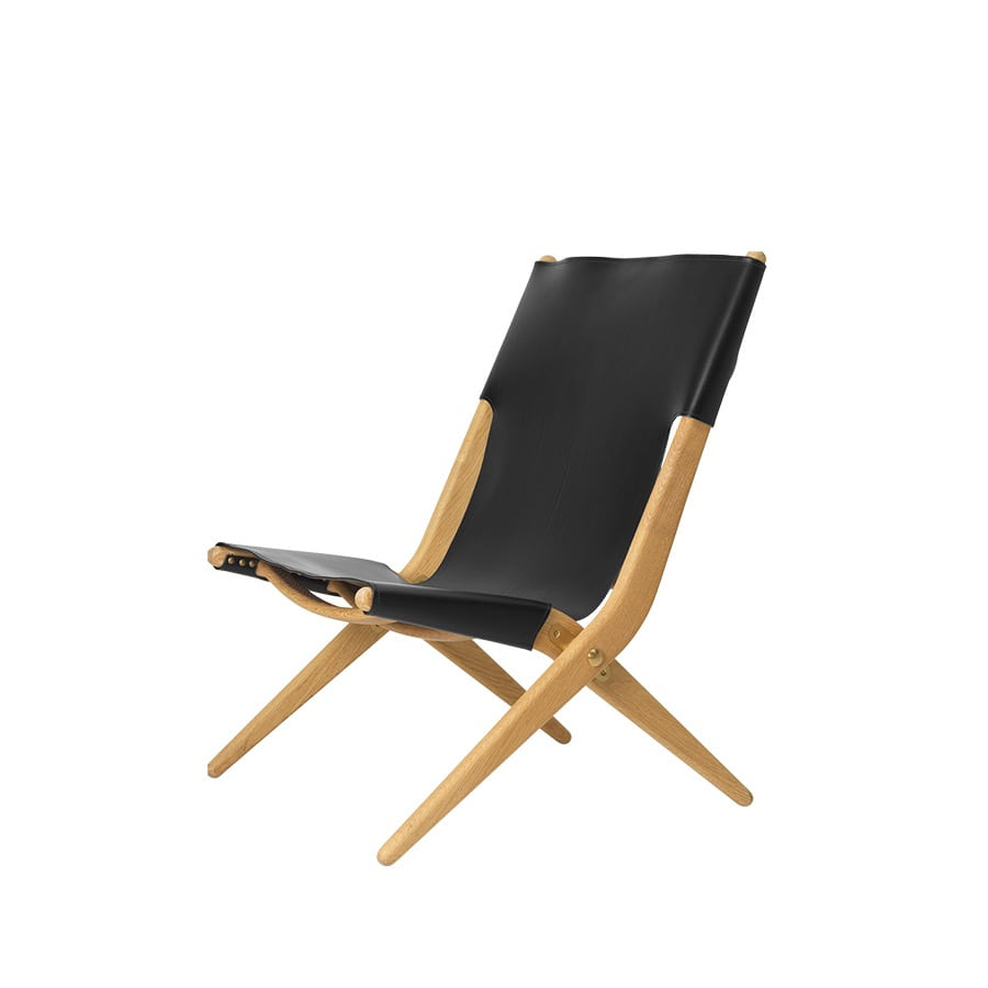 오도 코펜하겐 삭스 라운지 체어 Saxe Lounge Chair Natural Oak / Black Leather