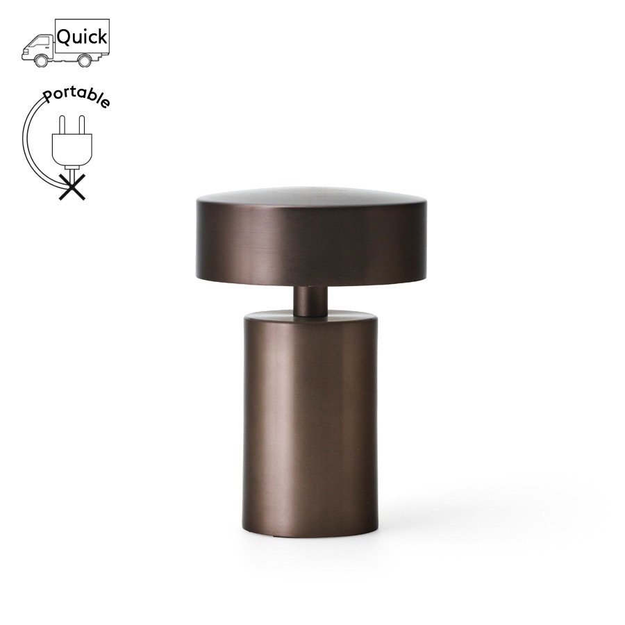 오도 코펜하겐 컬럼 테이블 램프 Column Table Lamp, Portable Bronze