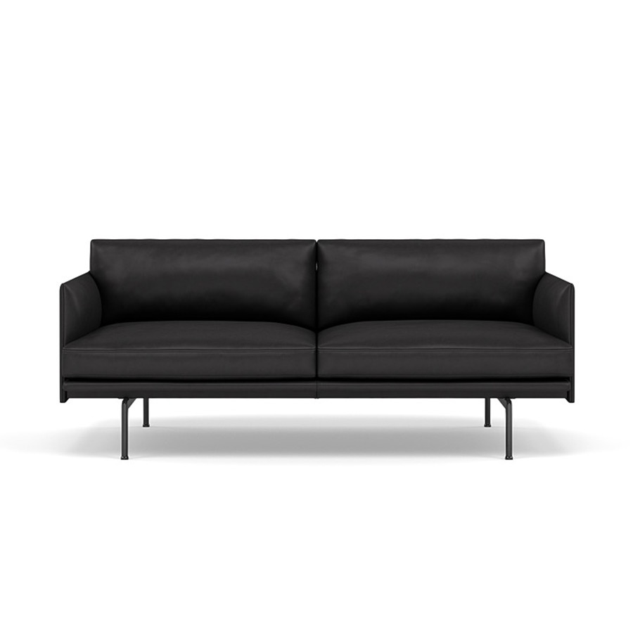 무토 아웃라인소파 Outline Sofa 2Seater Black Base / Refine Leather Black