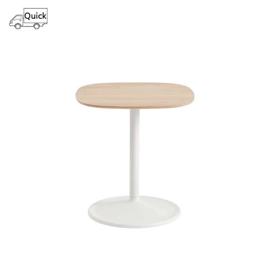 무토 소프트 사이드 테이블 Soft Side Table H48, Soild Oak / Off White