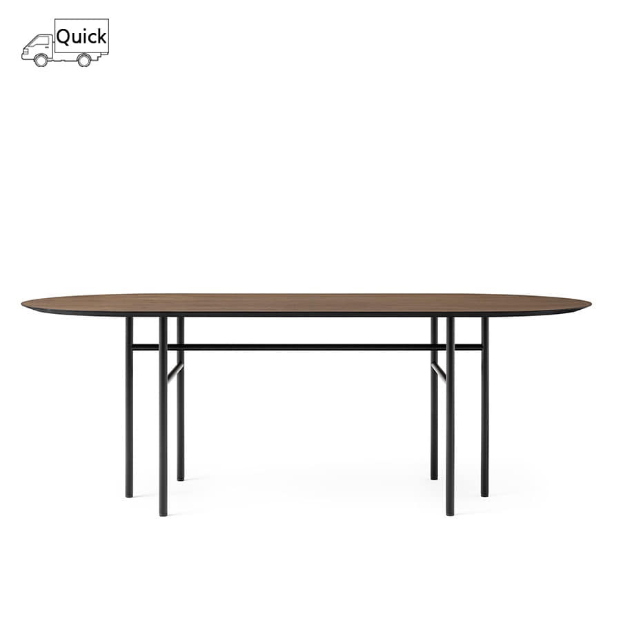 메누 스네어가드 다이닝 테이블 오발Snaregade Dining Table Oval Black Steel / Dark Stained Oak