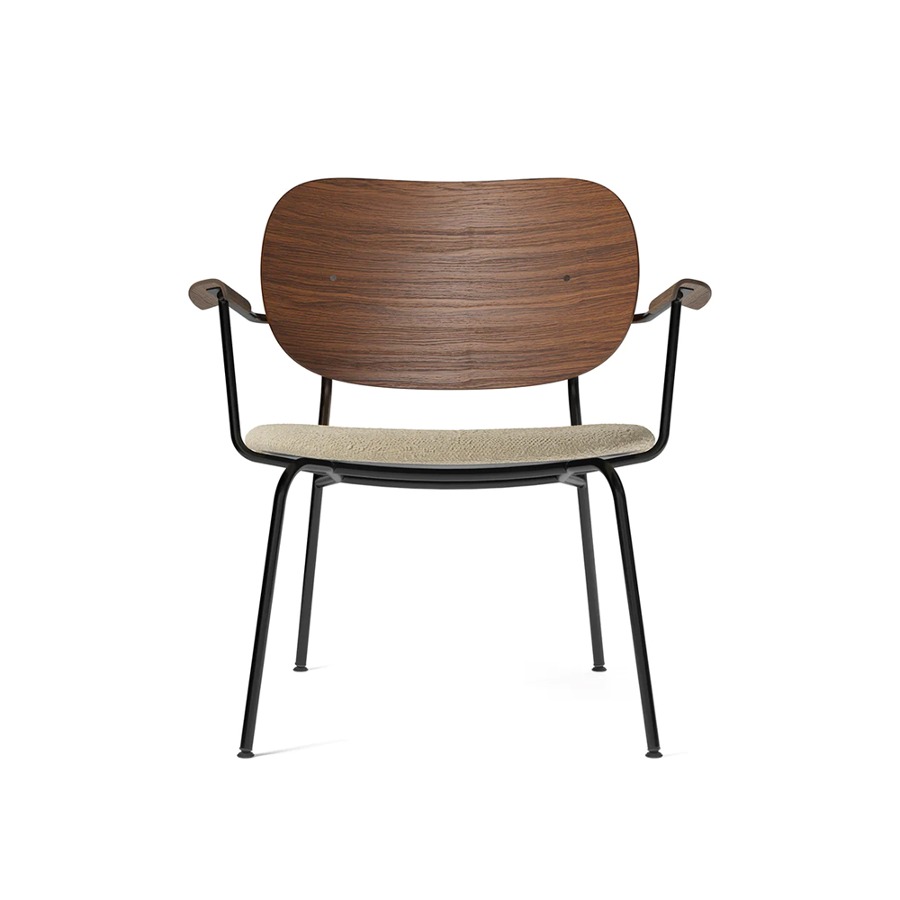 오도 코펜하겐 코 라운지 체어 Co Lounge Chair, Seat Upholstered Black Steel / Dark Stained Oak / Moss 019