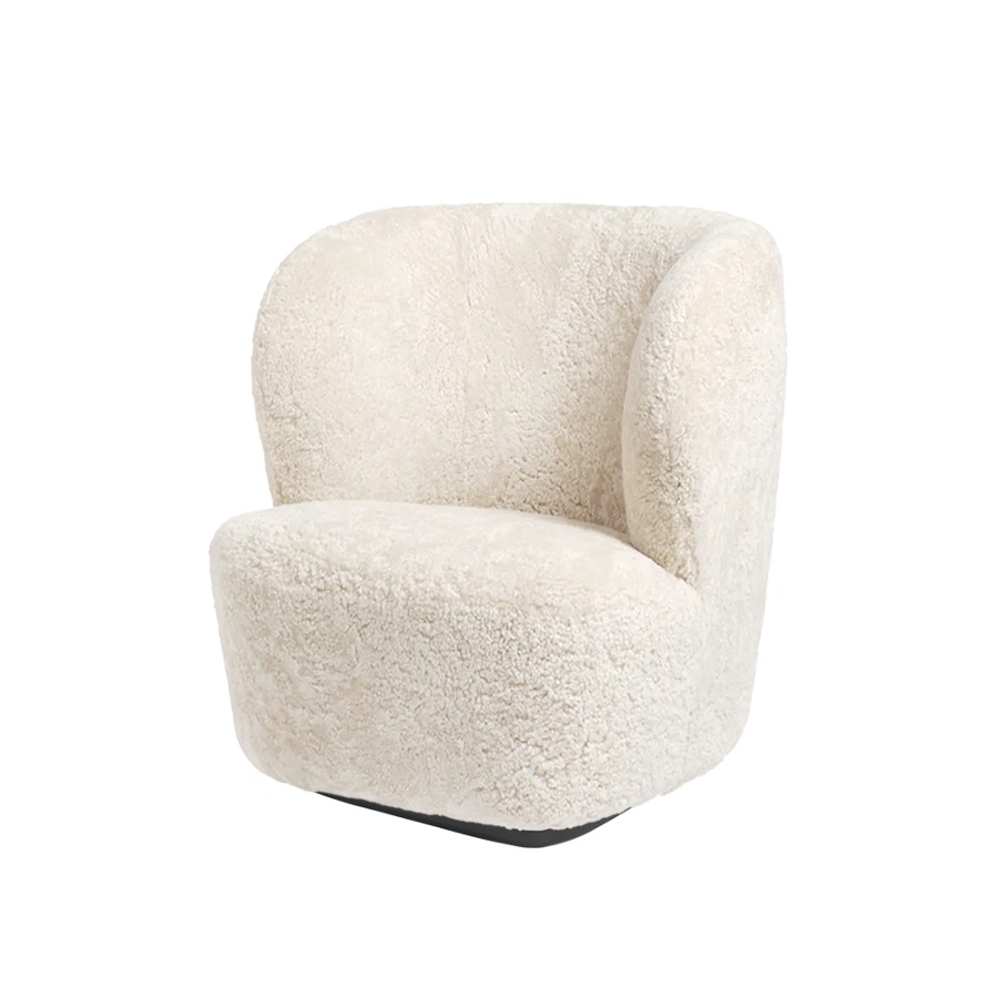 구비 스테이 라운지 체어 Stay Lounge Chair Small Fully Upholstered, Black / Off-White