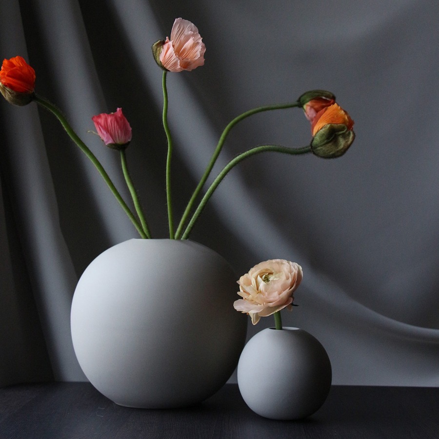 쿠이 디자인 볼 베이스 Ball Vase 3sizes, Grey