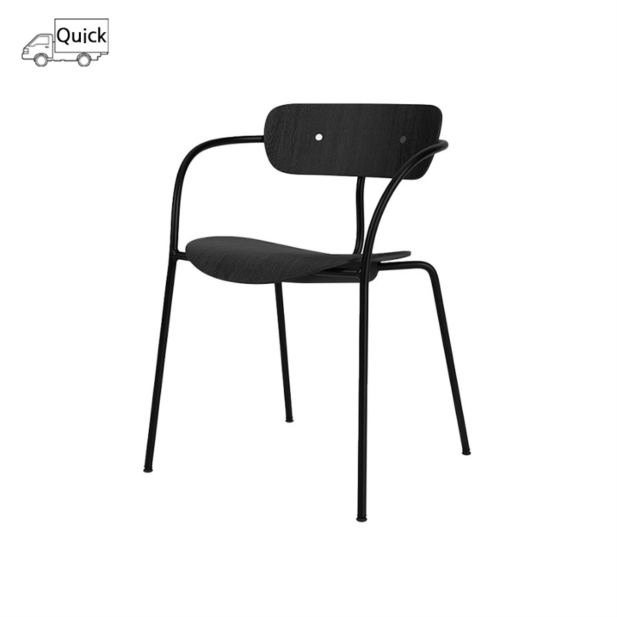 앤트레디션 파빌리온 암체어 AV2 Pavilion Arm Chair AV2 Black / Black Lacquered Oak / Chrome Fitting